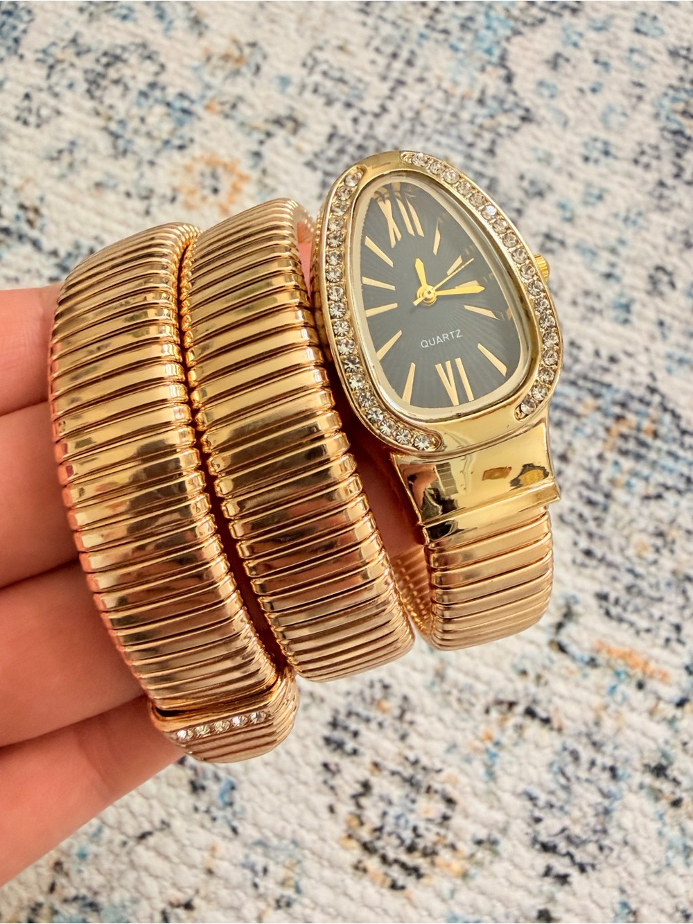 Serpenti Gold Coil Wrap Bracelet Watch with Black Dial - Picture 5 of 6